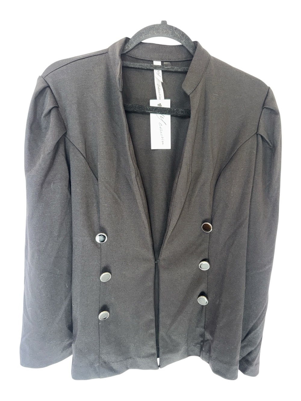 NY Collection Black Open Blazer with buttons